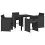 Conjunto de Comedor de Jardín 5 pcs Negro ratán sintético