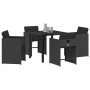Conjunto de Comedor de Jardín 5 pcs Negro ratán sintético