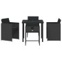 Conjunto de Comedor de Jardín 5 pcs Negro ratán sintético