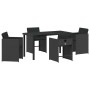 Conjunto de Comedor de Jardín 5 pcs Negro ratán sintético
