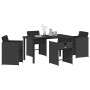 Conjunto de Comedor de Jardín 5 pcs Negro ratán sintético