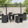 Conjunto de Comedor de Jardín 5 pcs Negro ratán sintético