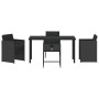 Conjunto de Comedor de Jardín 5 pcs Negro ratán sintético