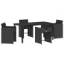 Conjunto de Comedor de Jardín 5 pcs Negro ratán sintético