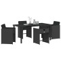 Conjunto de Comedor de Jardín 5 pcs Negro ratán sintético