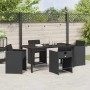Conjunto de Comedor de Jardín 5 pcs Negro ratán sintético