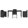 Conjunto de Comedor de Jardín 5 pcs Negro ratán sintético