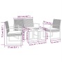 Set comedor de jardín 5 pzas con cojines PP aspecto ratán negro