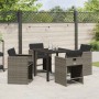 Conjunto de Comedor de Jardín 5 pcs Gris ratán sintético