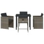 Conjunto de Comedor de Jardín 5 pcs Gris ratán sintético