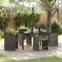Conjunto de Comedor de Jardín 5 pcs Gris ratán sintético