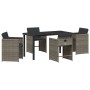 Conjunto de Comedor de Jardín 5 pcs Gris ratán sintético