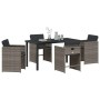 Conjunto de Comedor de Jardín 5 pcs Gris ratán sintético