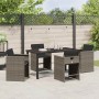 Conjunto de Comedor de Jardín 5 pcs Gris ratán sintético
