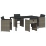 Conjunto de Comedor de Jardín 5 pcs Gris ratán sintético