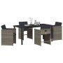 Conjunto de Comedor de Jardín 5 pcs Gris ratán sintético