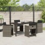 Conjunto de Comedor de Jardín 5 pcs Gris ratán sintético