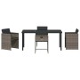 Conjunto de Comedor de Jardín 5 pcs Gris ratán sintético