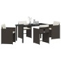 Conjunto de Comedor de Jardín 5 pcs Marrón ratán sintético