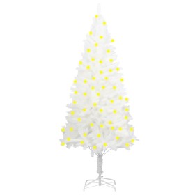 Árbol Navidad artificial con LED y ramas gruesas blanco 150 cm