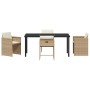 Conjunto de Comedor de Jardín 5 pcs Beige ratán sintético