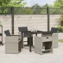 Conjunto de Comedor de Jardín 5 pcs Gris Claro ratán sintético