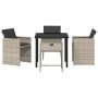 Conjunto de Comedor de Jardín 5 pcs Gris Claro ratán sintético