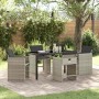 Conjunto de Comedor de Jardín 5 pcs Gris Claro ratán sintético