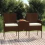 2-seater garden sofa with brown synthetic rattan side table by vidaXL, Outdoor sofas - Ref: Foro24-317622, Price: 155,19 €, D...