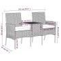 2-seater garden sofa with brown synthetic rattan side table by vidaXL, Outdoor sofas - Ref: Foro24-317622, Price: 155,19 €, D...