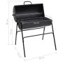 Grillfass mit 2 Grillrosten, schwarzem Stahl, 80x95x90 cm. von vidaXL, Grillen - Ref: Foro24-313635, Preis: 130,45 €, Rabatt: %