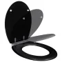 Toilet seat MDF soft close lid black design by vidaXL, Toilet and bidet seats - Ref: Foro24-140799, Price: 42,47 €, Discount: %