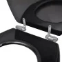 Toilet seat MDF soft close lid black design by vidaXL, Toilet and bidet seats - Ref: Foro24-140799, Price: 42,47 €, Discount: %