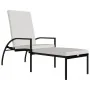 Black synthetic rattan sun lounger with footrest by vidaXL, Loungers - Ref: Foro24-317629, Price: 105,28 €, Discount: %