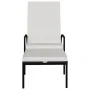 Black synthetic rattan sun lounger with footrest by vidaXL, Loungers - Ref: Foro24-317629, Price: 105,28 €, Discount: %
