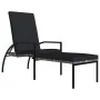 Gray PE rattan sun lounger with footrest by vidaXL, Loungers - Ref: Foro24-317630, Price: 92,98 €, Discount: %