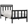Solid black pine wood bed frame 100x200 cm by vidaXL, Beds and slatted bases - Ref: Foro24-3107022, Price: 131,85 €, Discount: %
