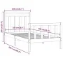 Solid black pine wood bed frame 100x200 cm by vidaXL, Beds and slatted bases - Ref: Foro24-3107022, Price: 131,85 €, Discount: %