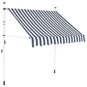 Manuell einziehbare Markise 200 cm blau-weiß gestreift von vidaXL, Markisen - Ref: Foro24-43220, Preis: 62,54 €, Rabatt: %