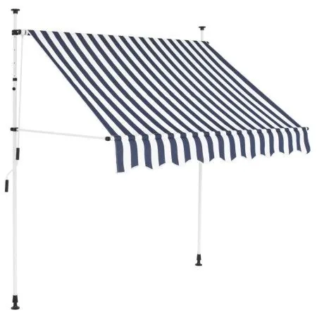 Manuell einziehbare Markise 200 cm blau-weiß gestreift von vidaXL, Markisen - Ref: Foro24-43220, Preis: 62,50 €, Rabatt: %