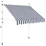 Manuell einziehbare Markise 200 cm blau-weiß gestreift von vidaXL, Markisen - Ref: Foro24-43220, Preis: 62,50 €, Rabatt: %