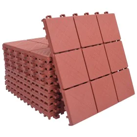 Baldosas de terraza 10 uds plástico rojo 30,5x30,5 cm de vidaXL, Suelos y moquetas - Ref: Foro24-48230, Precio: 59,04 €, Desc...