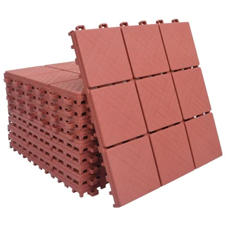 Baldosas de terraza 10 uds plástico rojo 30,5x30,5 cm de vidaXL, Suelos y moquetas - Ref: Foro24-48230, Precio: 59,04 €, Desc...