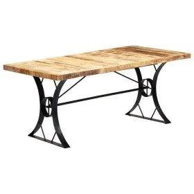 Solid mango wood dining table 180x90x76 cm by vidaXL, Kitchen and dining tables - Ref: Foro24-282766, Price: 390,95 €, Discou...