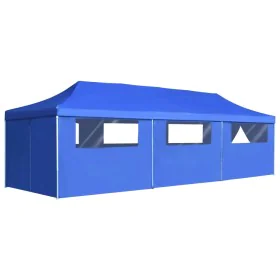 Pop-up folding tent with 8 side walls 3x9 m blue by vidaXL, Tents and gazebos - Ref: Foro24-44979, Price: 365,69 €, Discount: %