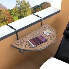 Terracotta mosaic hanging balcony table by vidaXL, Garden tables - Ref: Foro24-41123, Price: 76,94 €, Discount: %