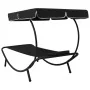 Garden lounger with awning and black cushion by vidaXL, Loungers - Ref: Foro24-313533, Price: 91,52 €, Discount: %