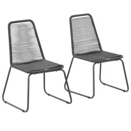 Gartenstühle 2 Einheiten aus schwarzem synthetischem Rattan von vidaXL, Gartenstühle - Ref: Foro24-44442, Preis: 111,55 €, Ra...