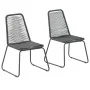 Gartenstühle 2 Einheiten aus schwarzem synthetischem Rattan von vidaXL, Gartenstühle - Ref: Foro24-44442, Preis: 111,55 €, Ra...