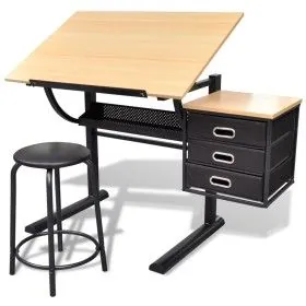 Tilting desk with drawing board and drawing table stool by vidaXL, Art and drawing tables - Ref: Foro24-20088, Price: 150,68 ...